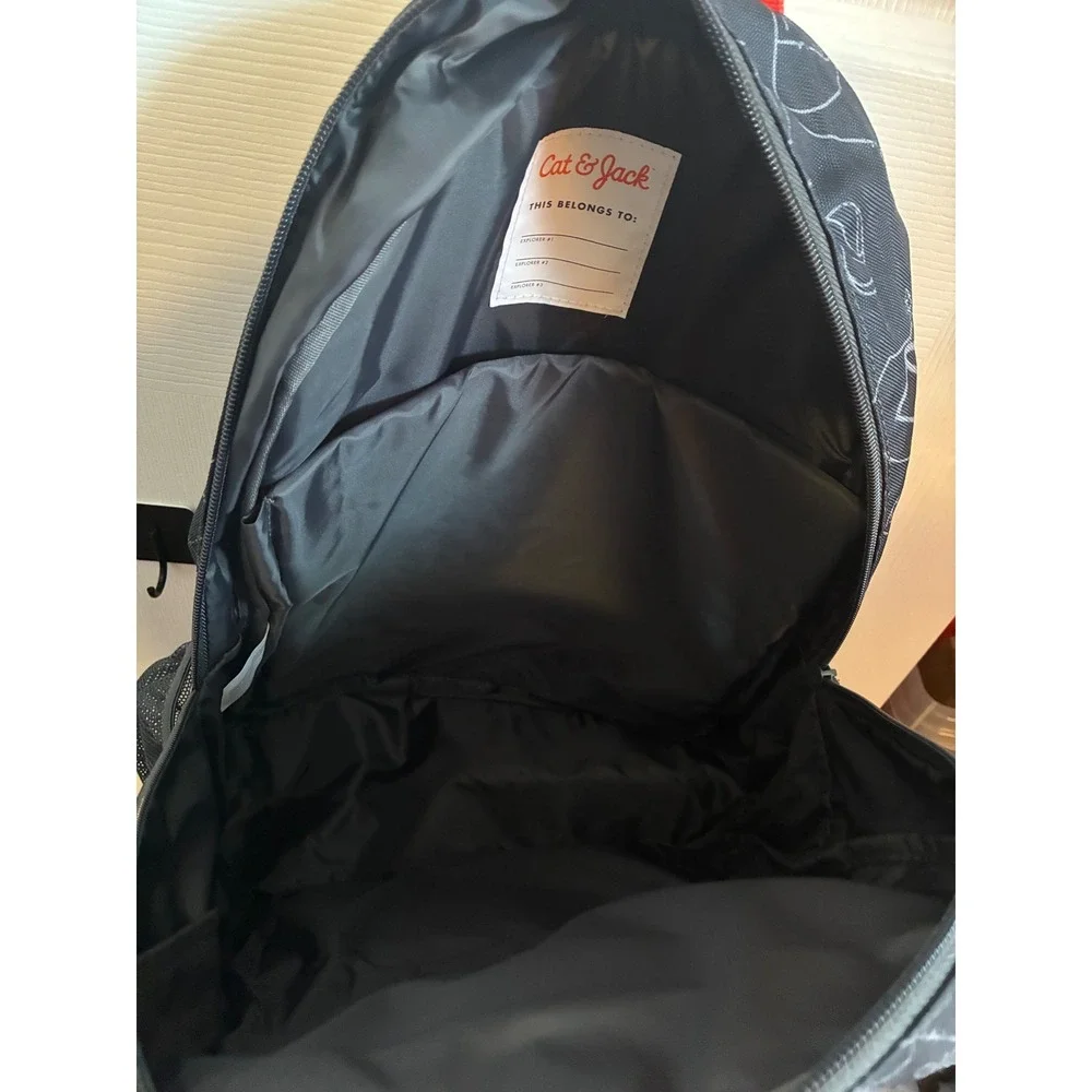 Cat & Jack Kids Basketball Print Backpack Black Orange BG57115VV NEW